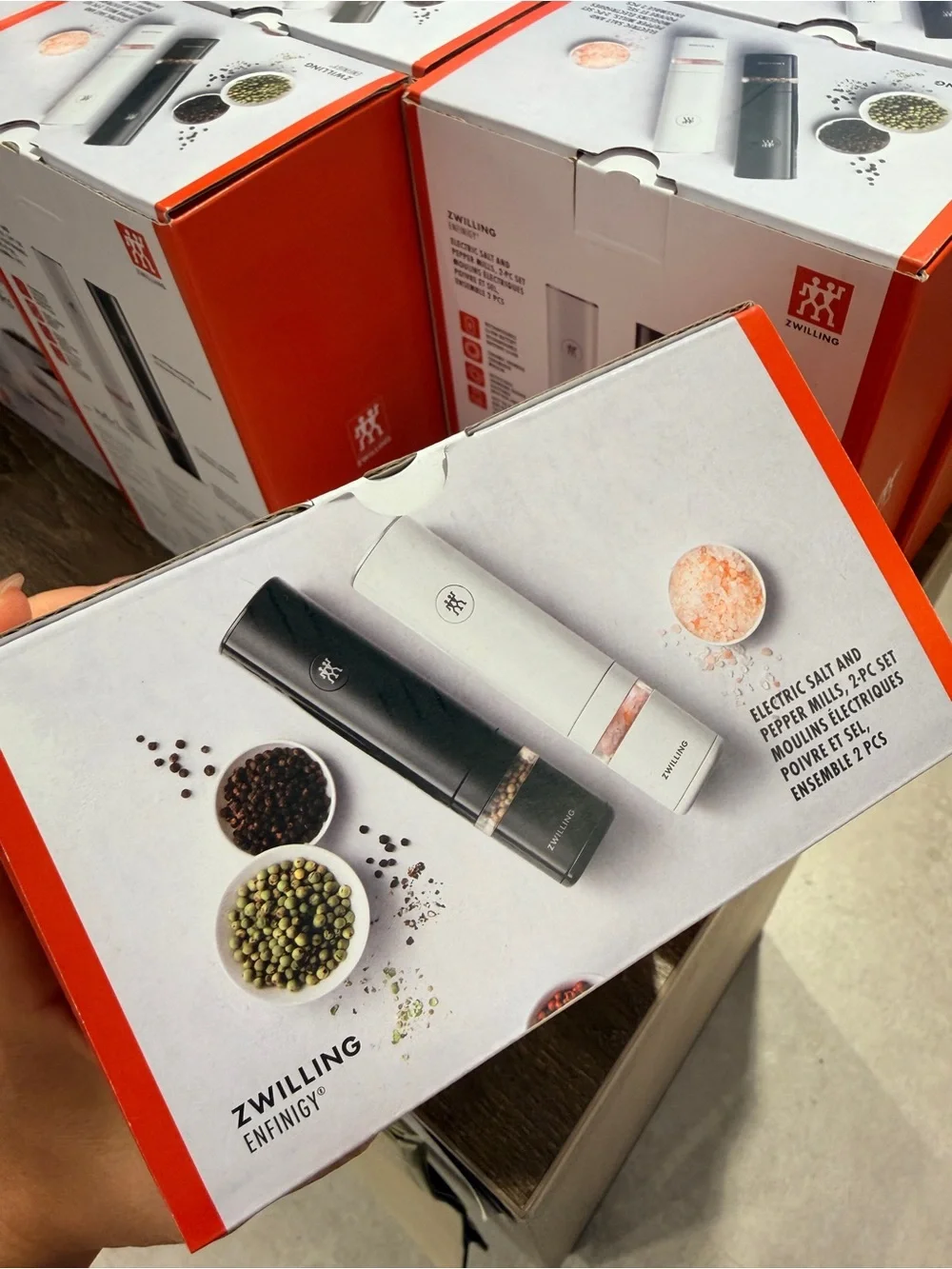 NWT! NEW! ZWILLING Enfinigy Electric Pepper and Salt Grinder Mill 2 Pc Set